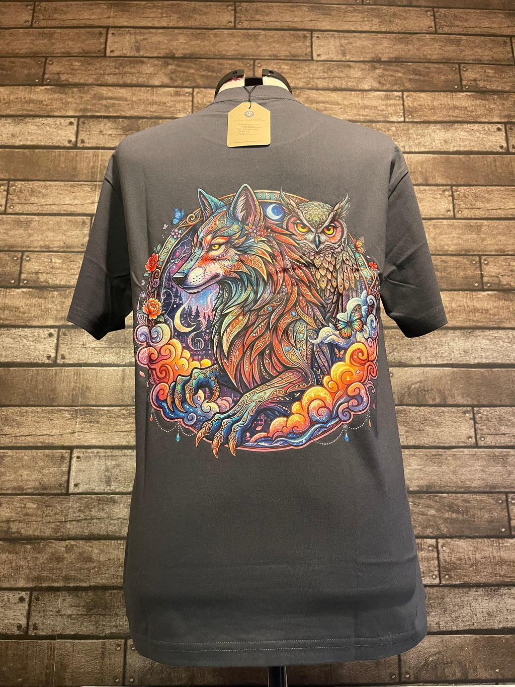 Grey mystical logo back print
