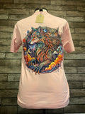 Pink T-shirts bright back logo
