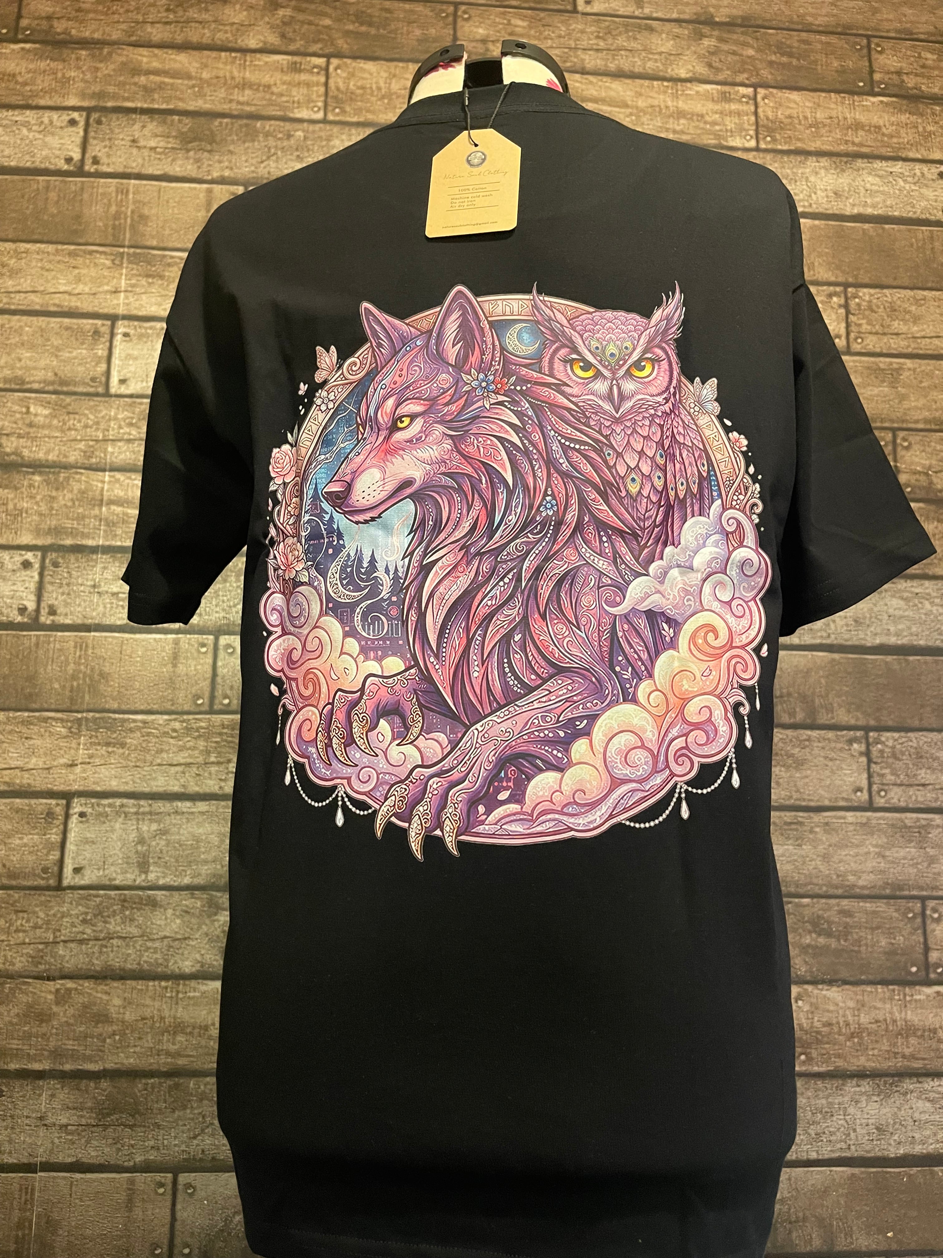 Black T-shirts pastel back print