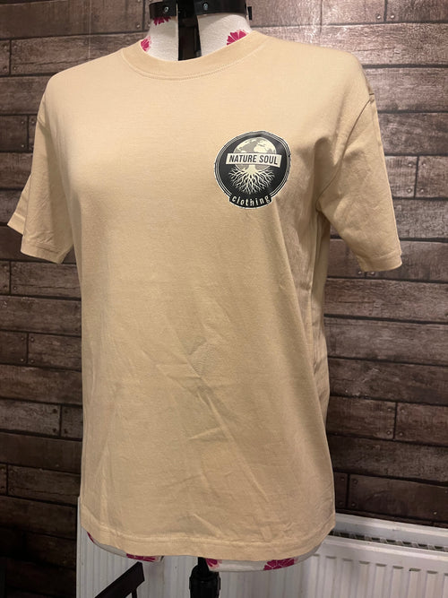Beige orange logo tshirt