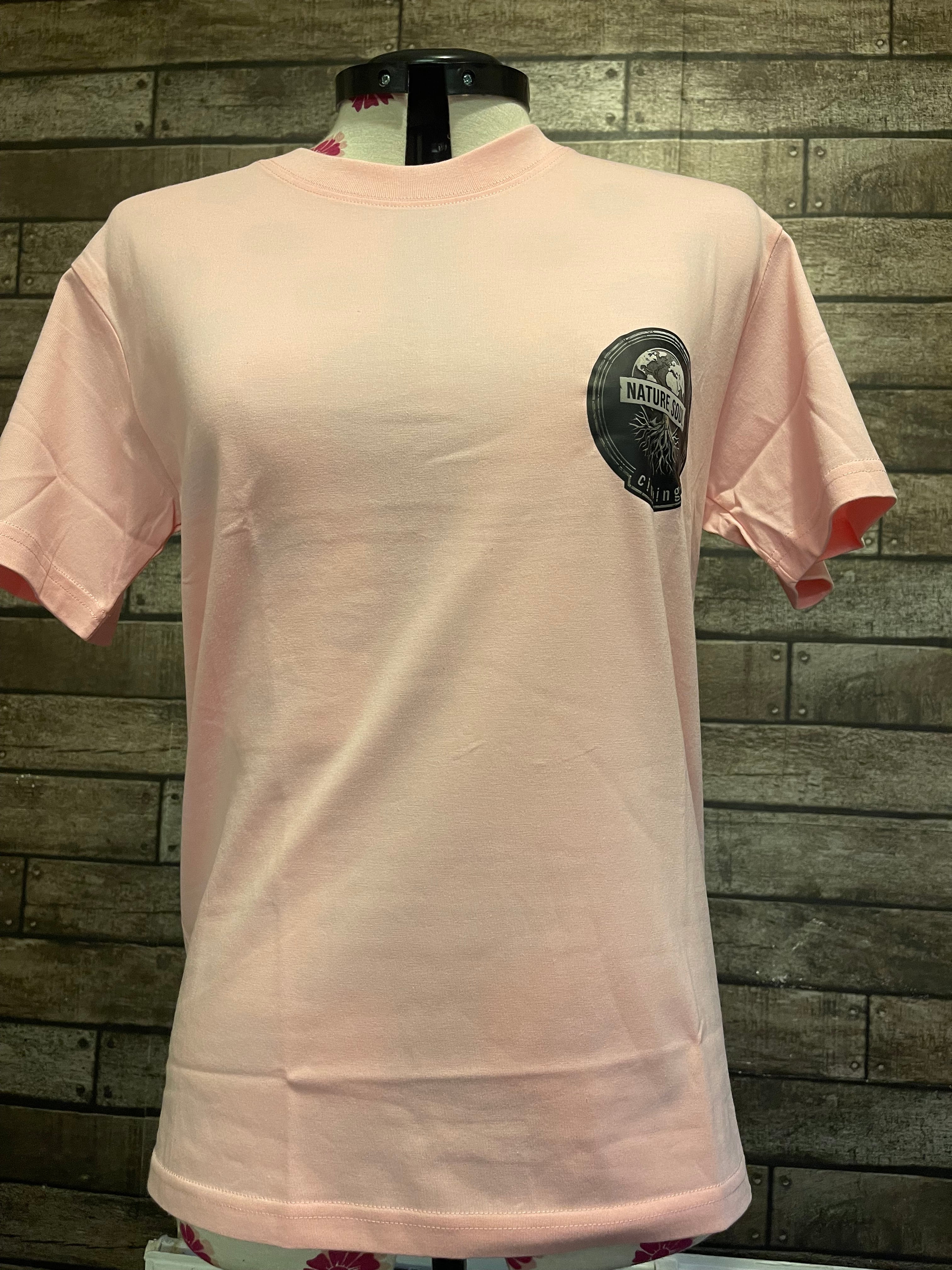 Pink T-shirts bright back logo