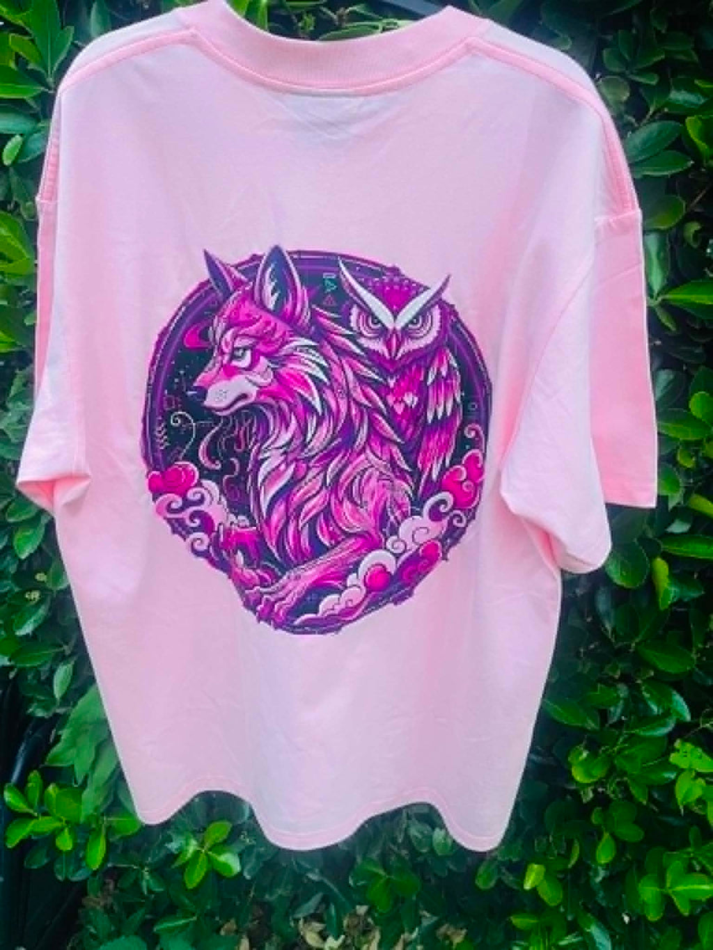 baby pink with dark pinks logo