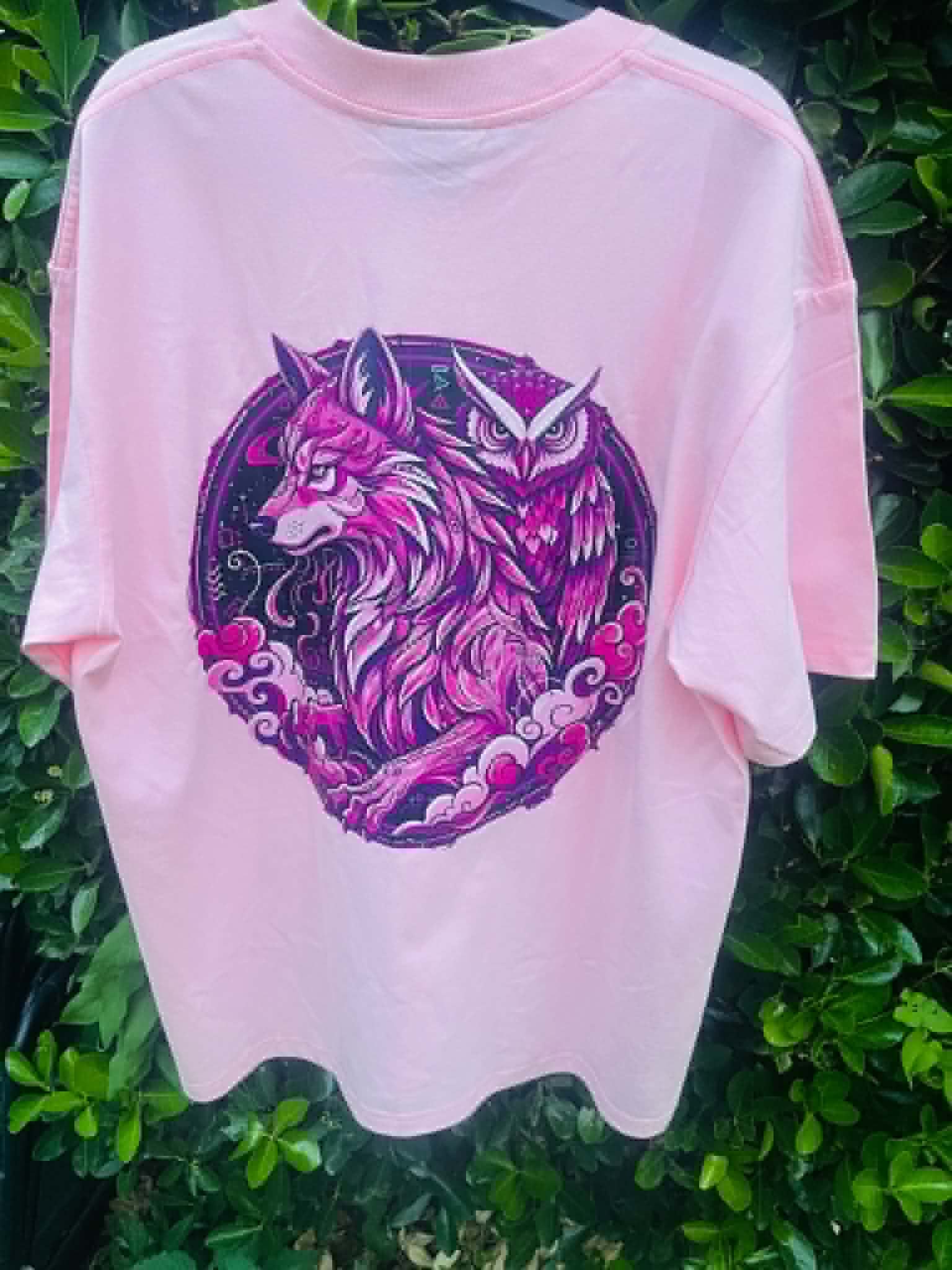 baby pink with dark pinks logo