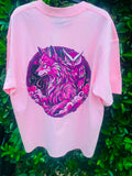 baby pink with dark pinks logo
