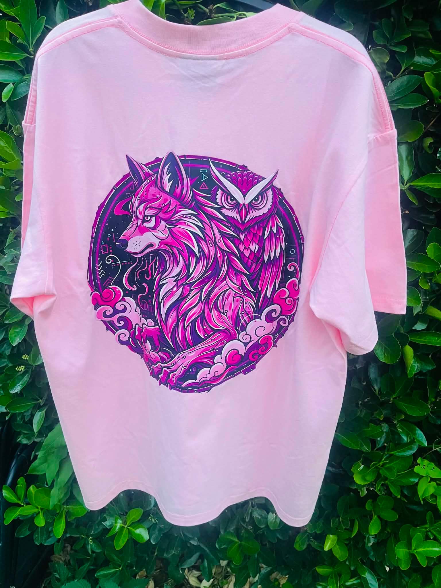 baby pink with dark pinks logo